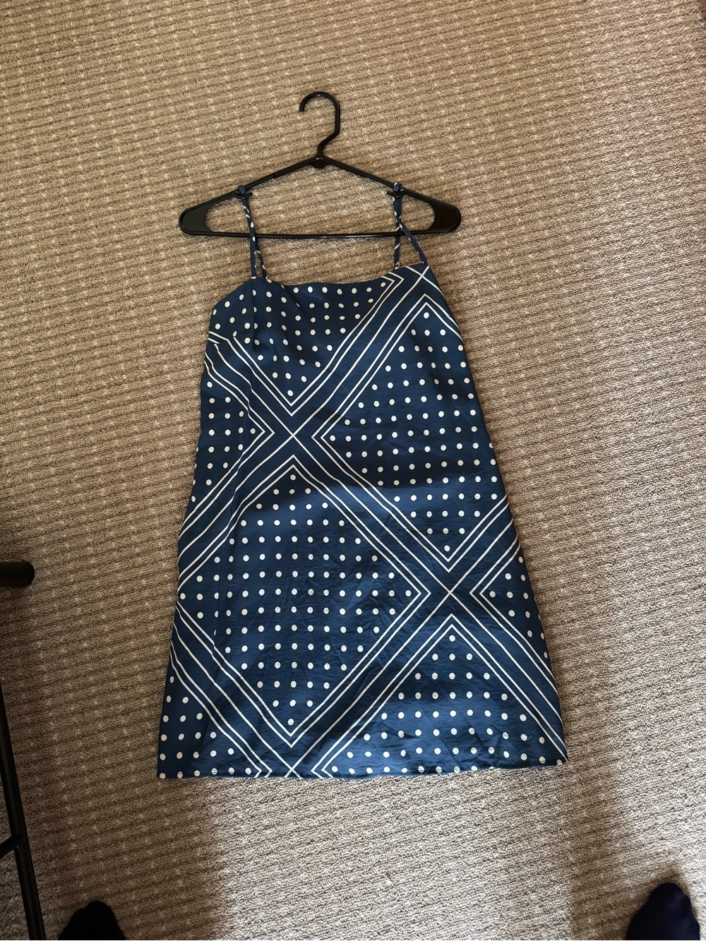Abercrombie & Fitch Navy and White Polka Dot Mini Dress